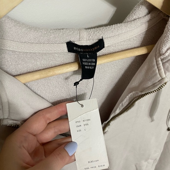 BCBGMaxAzria Steel Distressed Zip-Up Jacket - Picture 4 of 5